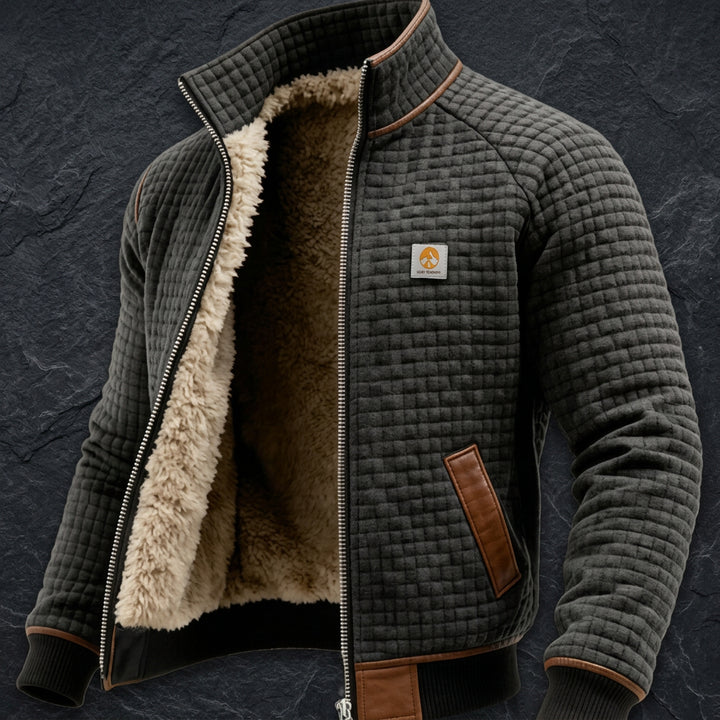 Veste Matelassée Homme – Coupe Slim Motif Carreaux et Poches 3D