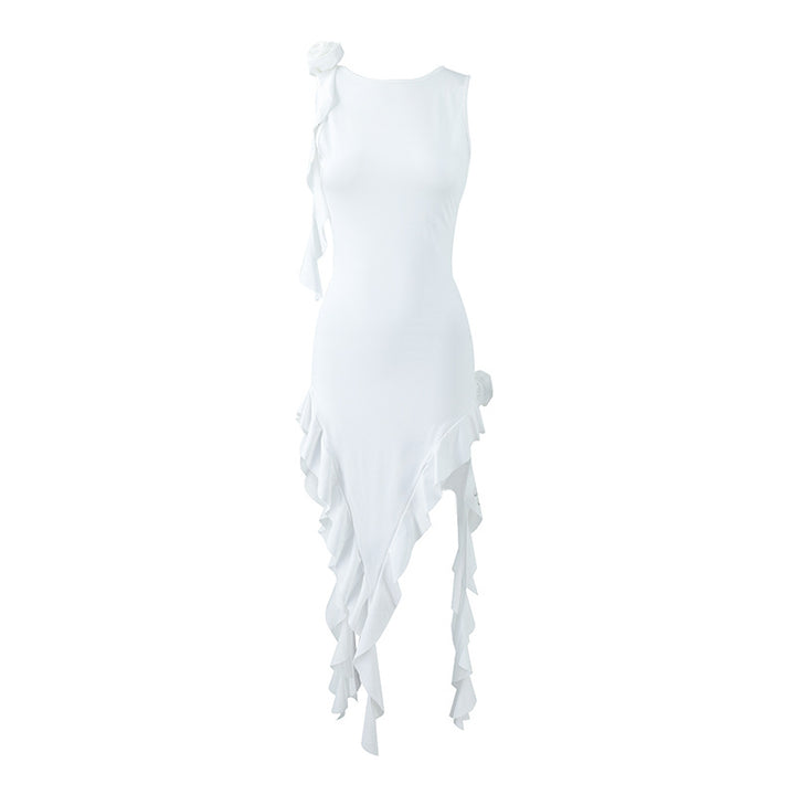 Vestito da donna mini con volant – Gonna asimmetrica ispirata alla medusa