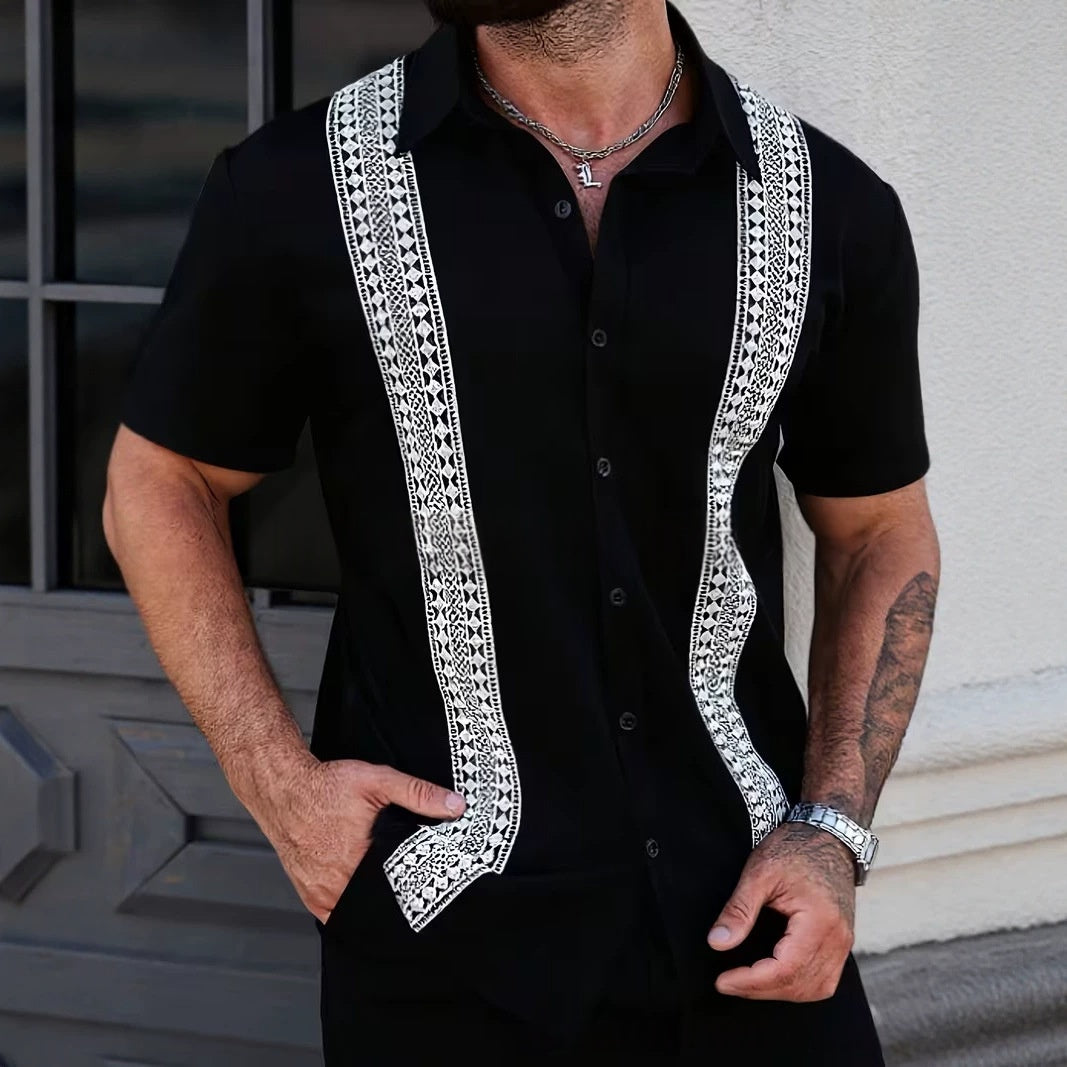 Camicia Uomo Stampata Estate – Taglio Moderno Casual