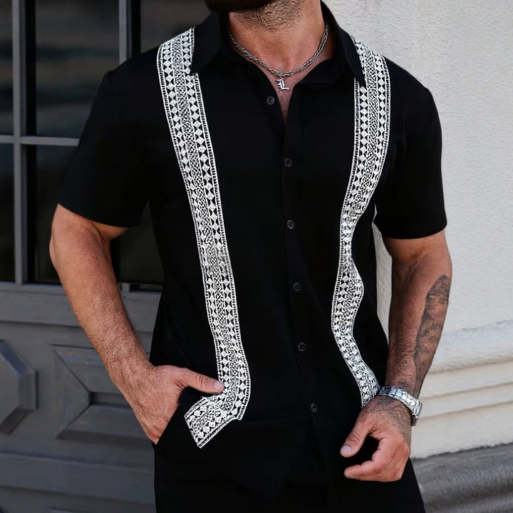 Camicia Uomo Stampata Estate – Taglio Moderno Casual