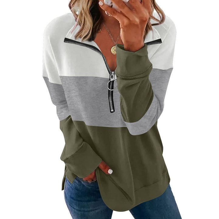 Damski oversize’owy sweter – Wzór w panterkę w stylu color block