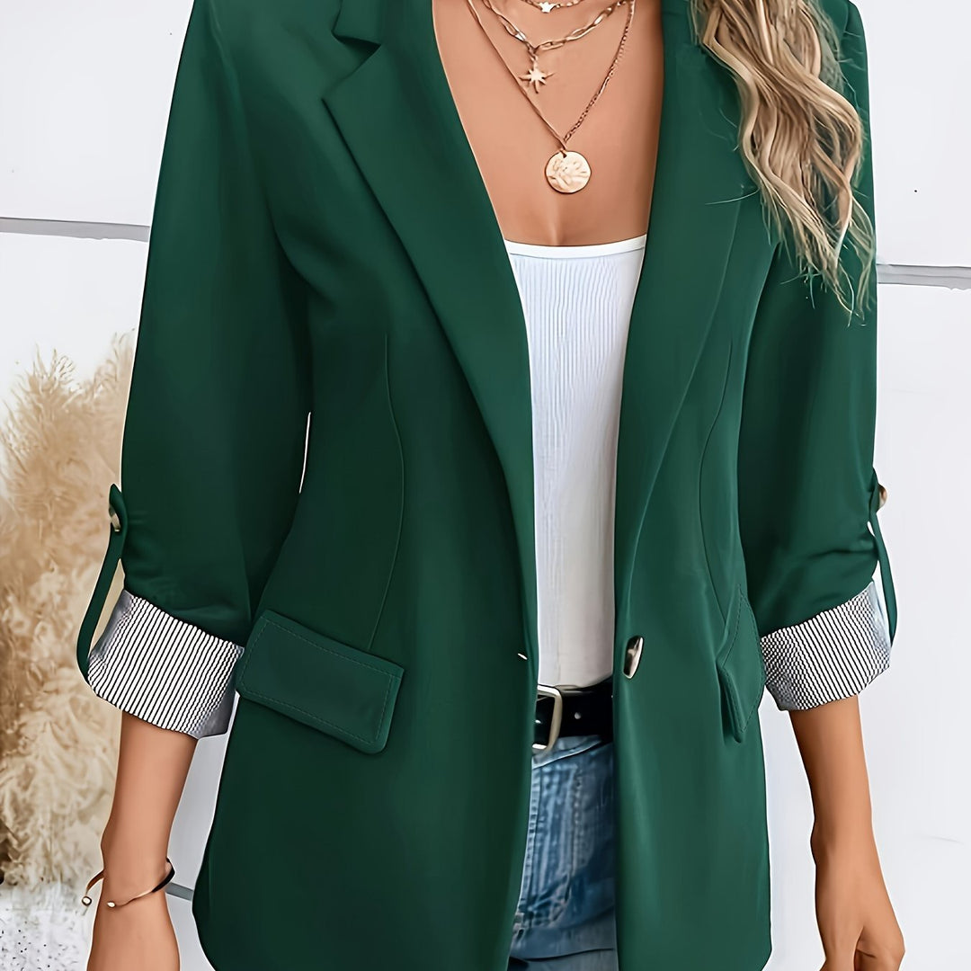 Blazer Femme à Manches Longues – Coupe Tailleur Décontractée