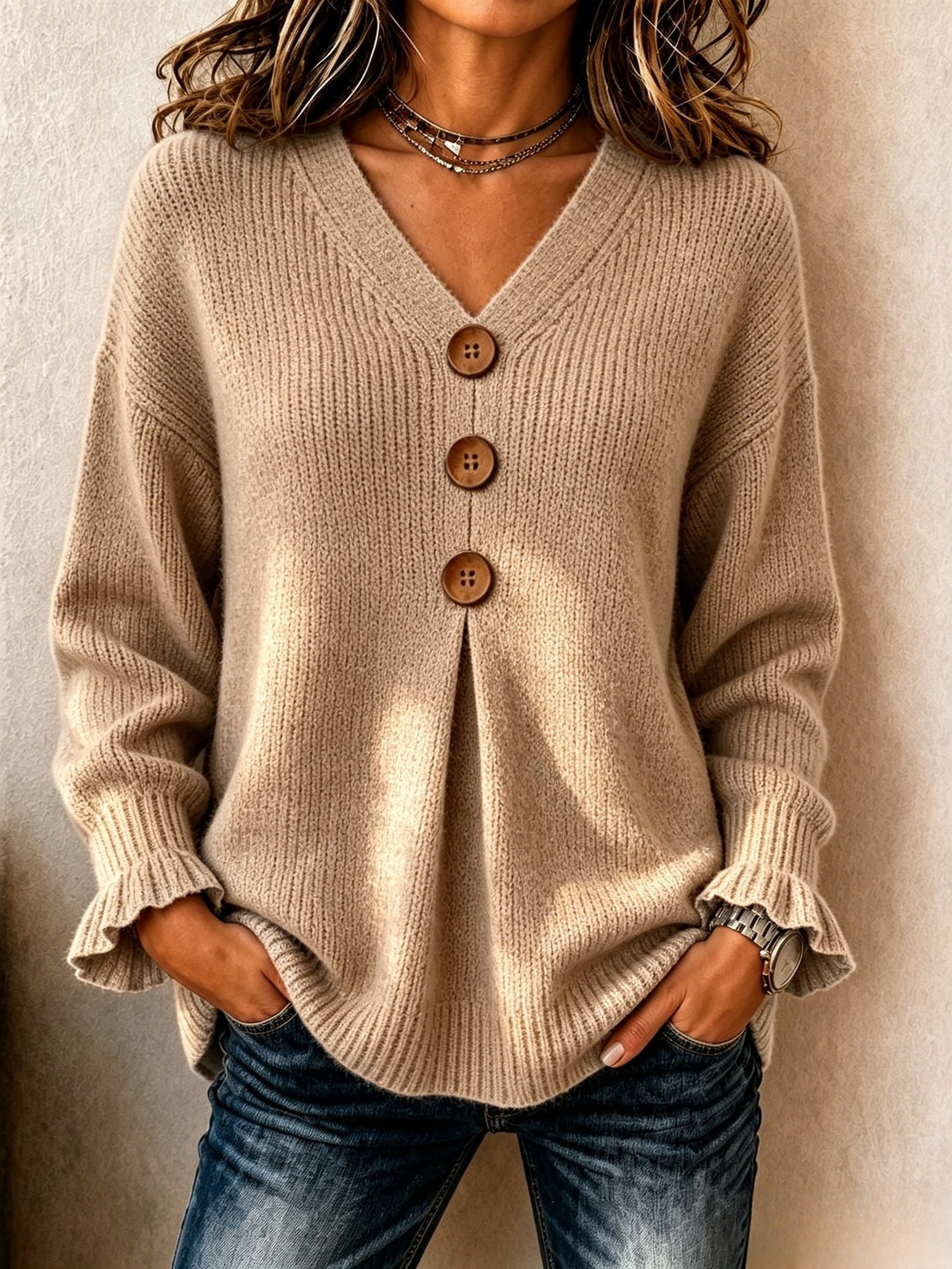 Pull Femme à Manches Longues – Coupe Évasée