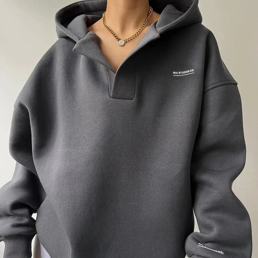 Sweat à Capuche Femme Oversize – Style Décontracté Doublé Molletonné