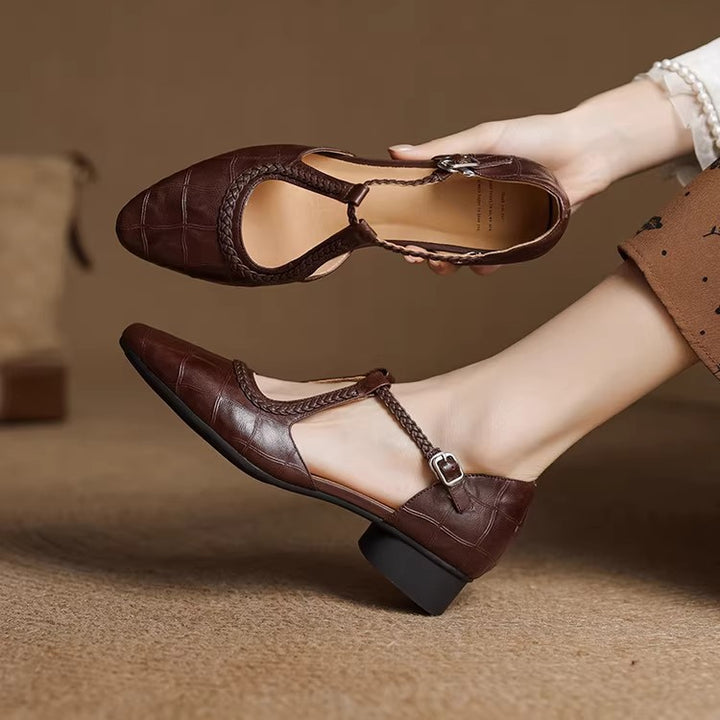 Sandale Femme à Talon – Style Rétro Talon Large Confort