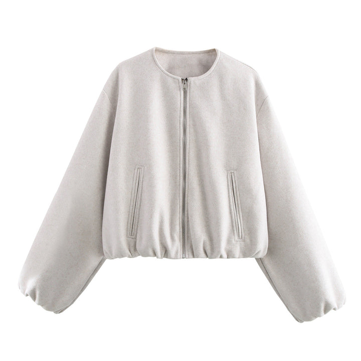 Veste Femme Courte Col Rond – Coupe Décontractée