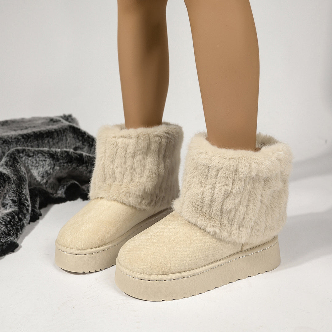 Bottes Femme Neige Furry – Doublure Chaude Plateforme Confort