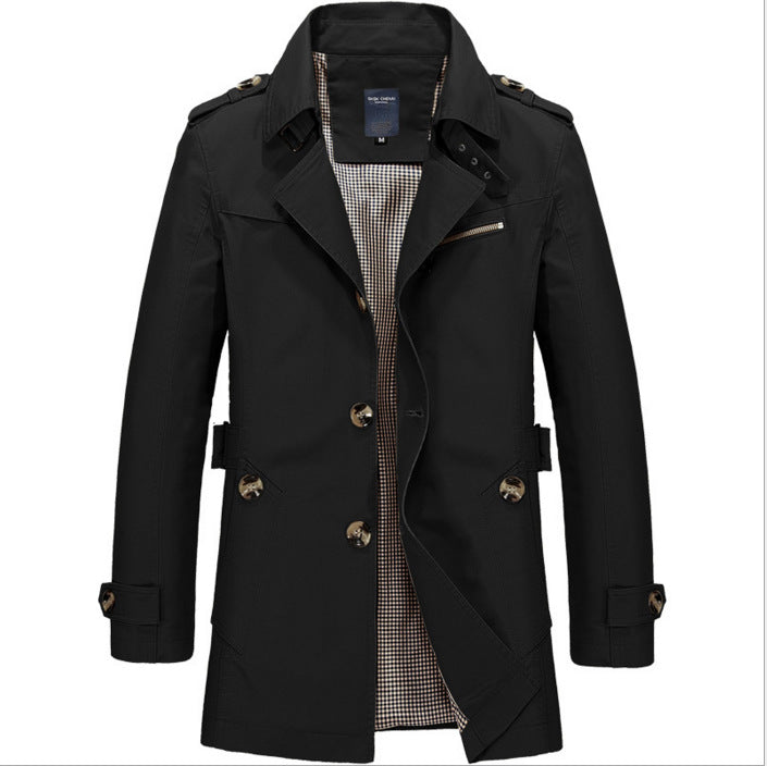 Manteau Homme en Coton – Coupe Mi-Longue Grandes Tailles