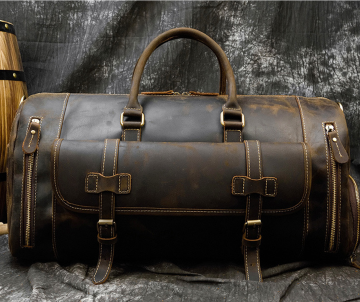 Borsa da viaggio uomo in pelle – Duffel retrò strutturato
