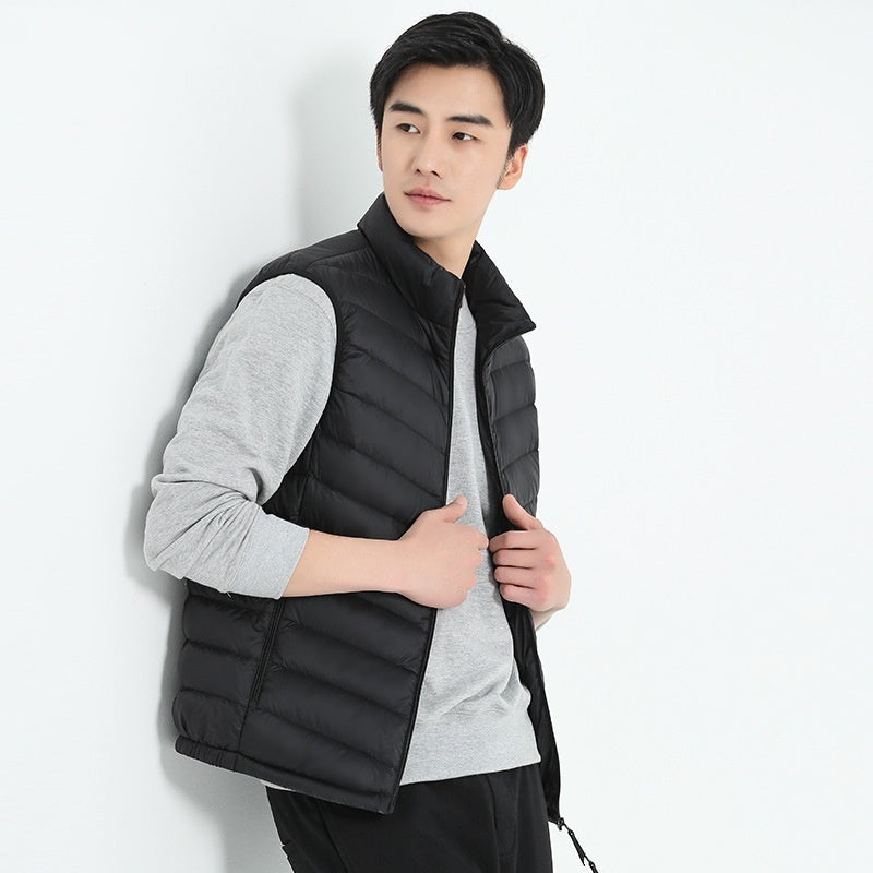 Gilet Matelassé Homme – Col Montant Coupe Décontractée