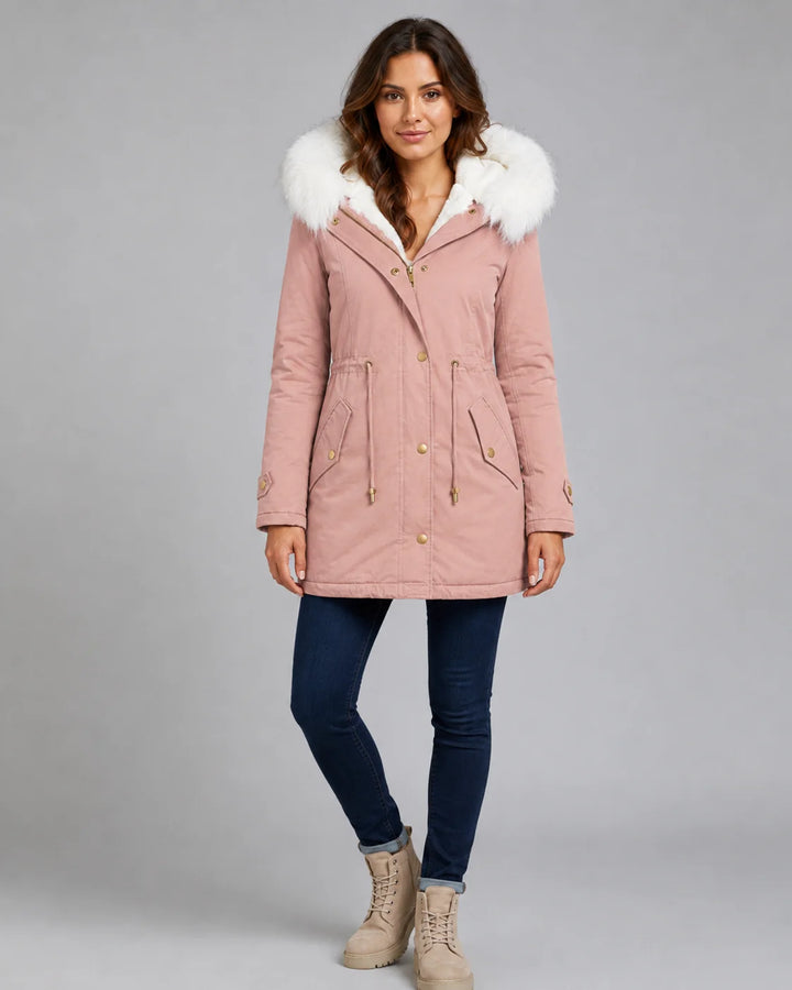 Veste Matelassée Femme Col Contrastant – Coupe Décontractée