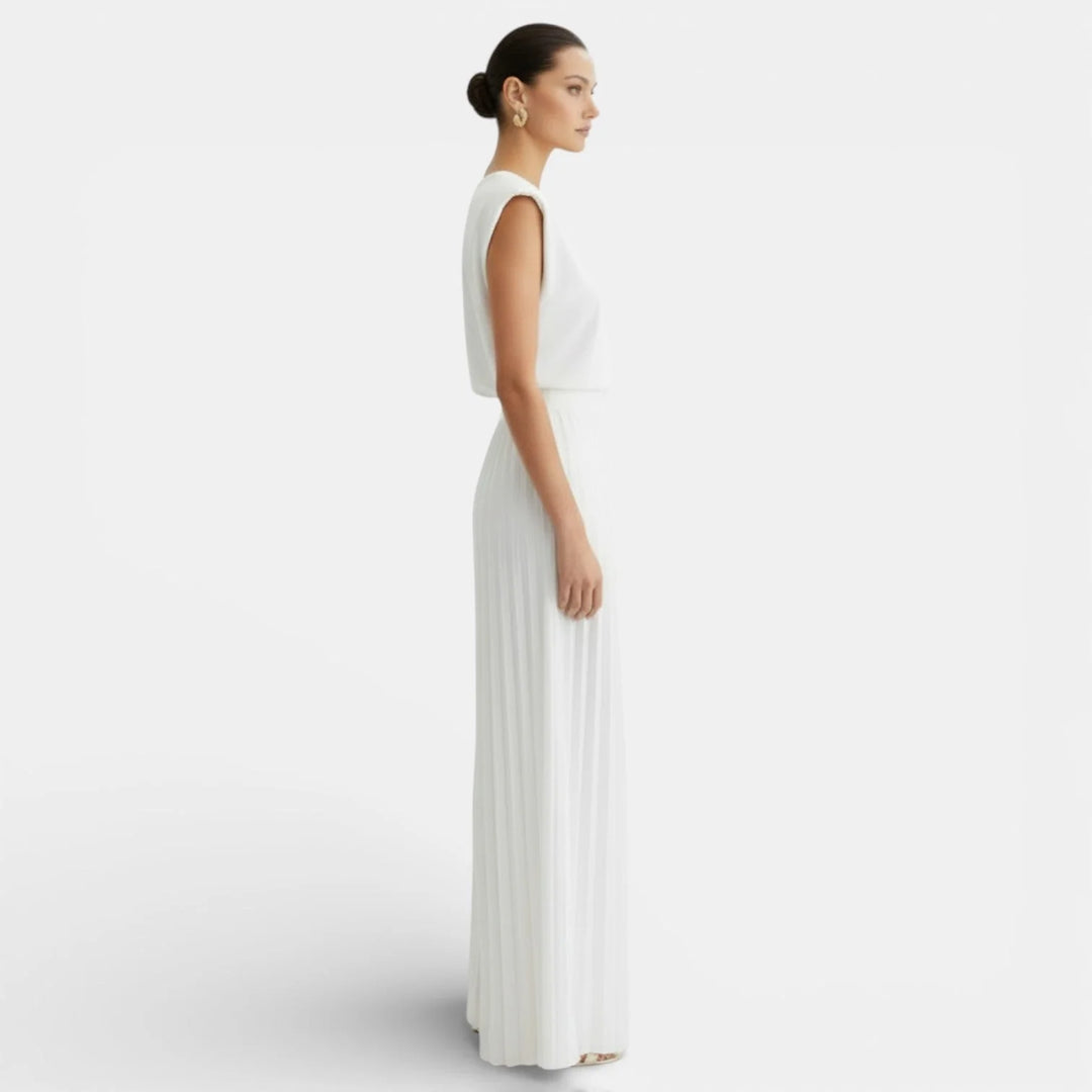 Damen-Zweiteiler – ärmelloses Oberteil und weite Hose