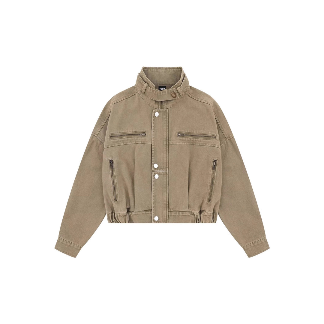 Veste Homme Vintage Biker – Coupe Courte Ajustée Effet Vieilli