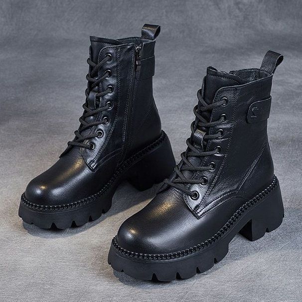 Bottines Femme à Talon Haut – Plateforme Martin Doublure Polaire