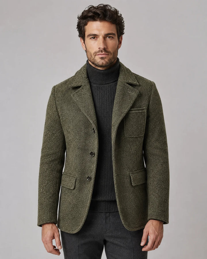 Manteau Homme en Laine – Coupe Décontractée Style Rétro