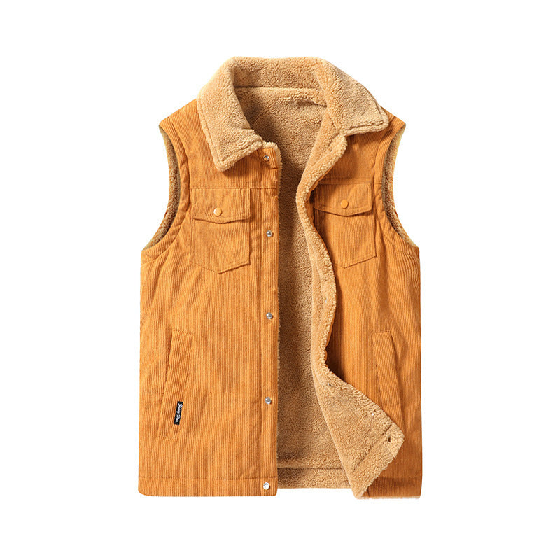 Herenvest van ribfluweel - dikke voering en workwear-pasvorm