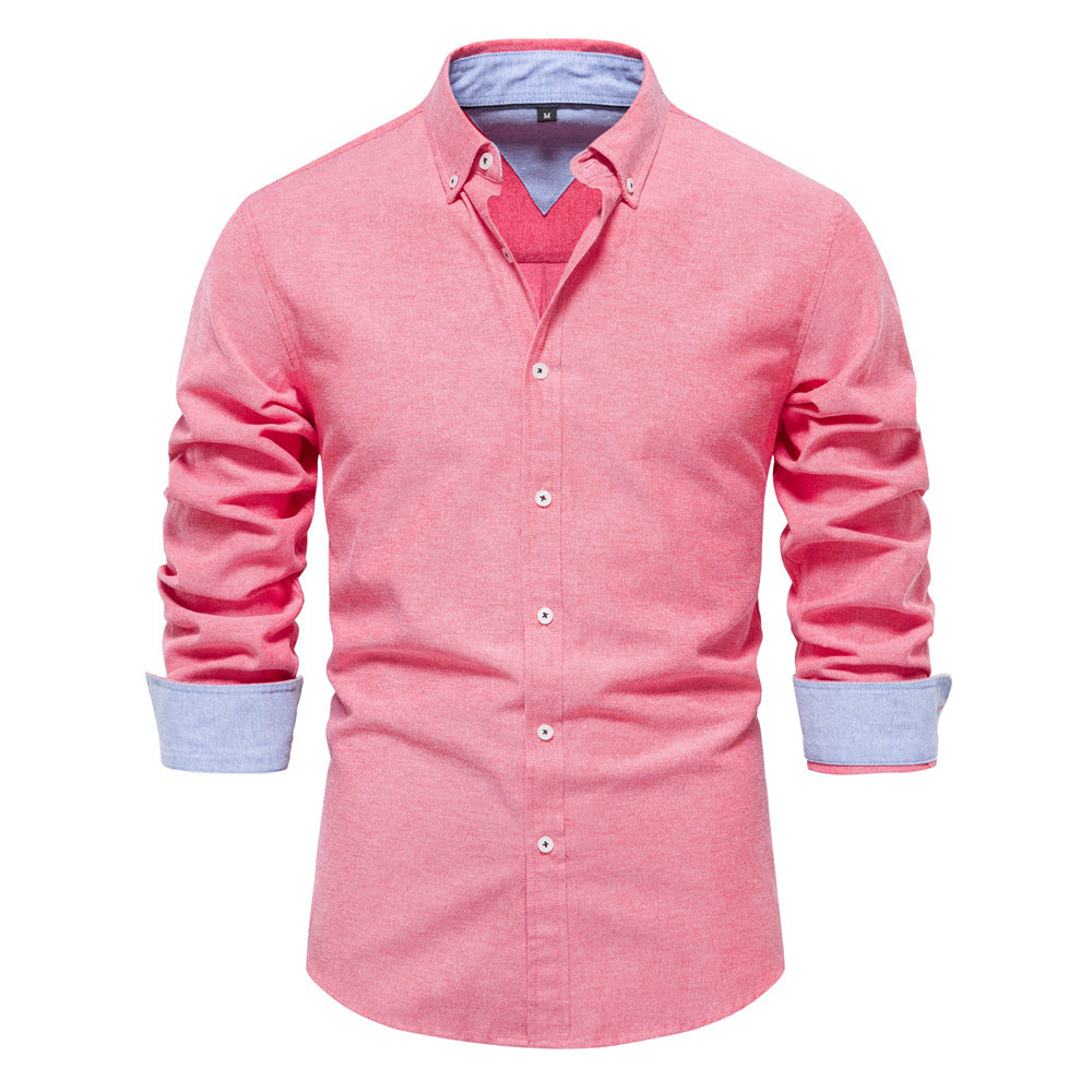Chemise Homme en Coton Mélangé – Coupe Moderne Décontractée
