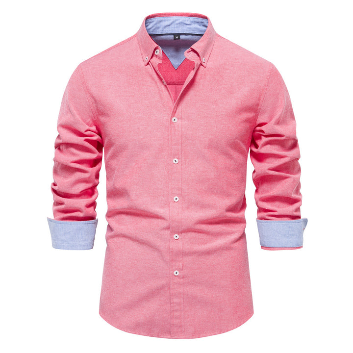 Chemise Homme en Coton Mélangé – Coupe Moderne Décontractée