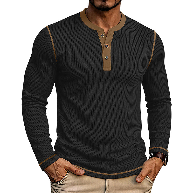 Henley Homme en Maille Légère – Chemise Manches Longues