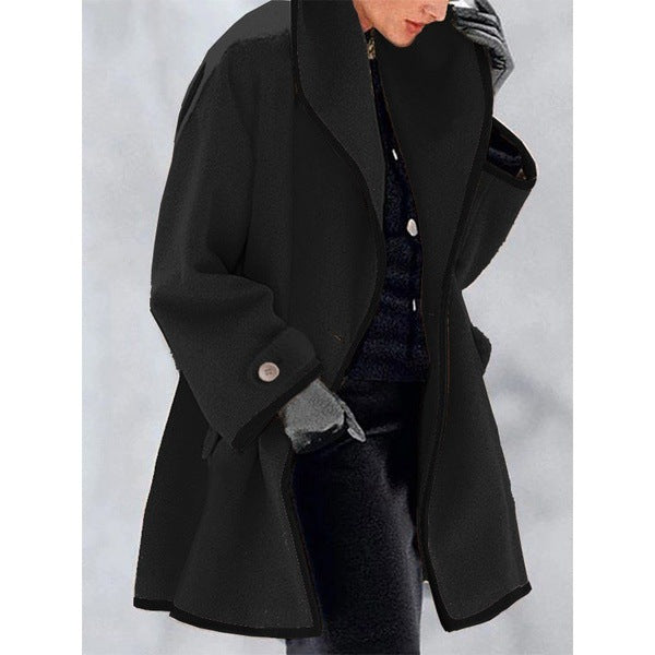 Manteau Femme à Capuche – Coupe Ample Col Rond