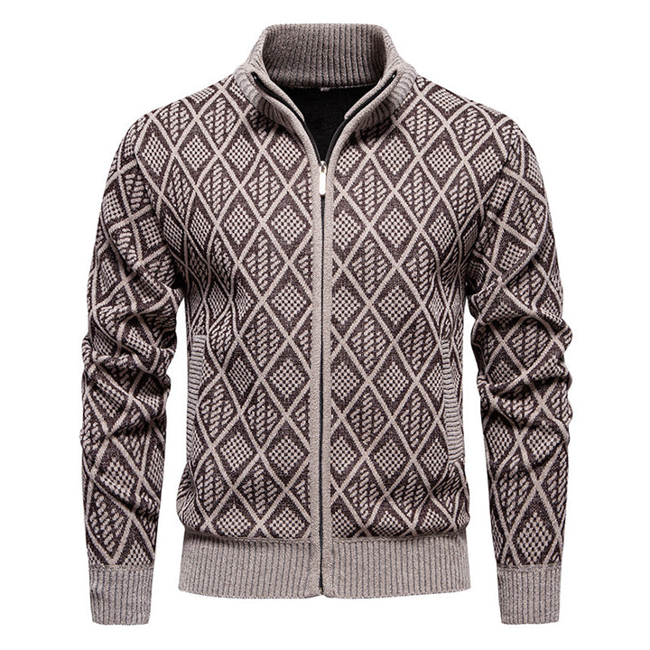 Cardigan Homme à Col Montant – Fermeture Zippée et Poche Côté