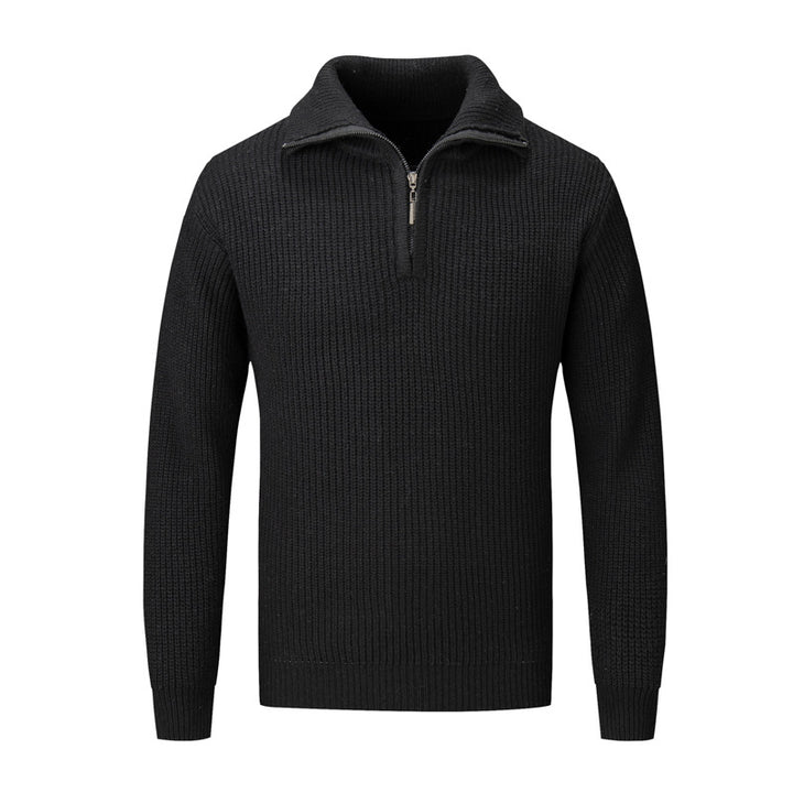 Pull Homme à Côtelures – Col Zippé Style Polo