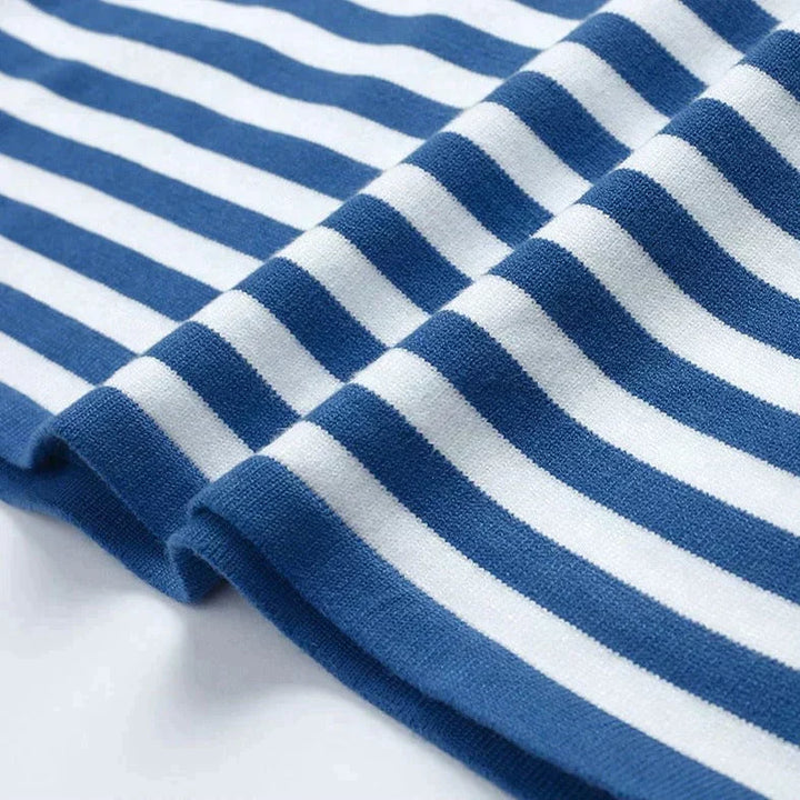 Gestreifter Damen-Pullover aus Strick – lockerer Schnitt, lange Ärmel