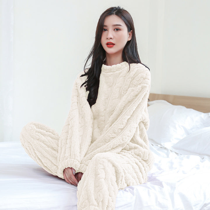 Damen-Loungewear-Set aus dicker Flanellqualität - Weich, warm und lässig geschnitten