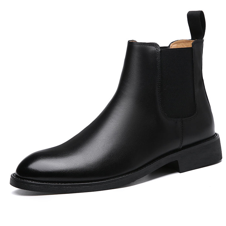 Bottines Homme en Cuir Nubuck – Bout Pointu Talon Compensé