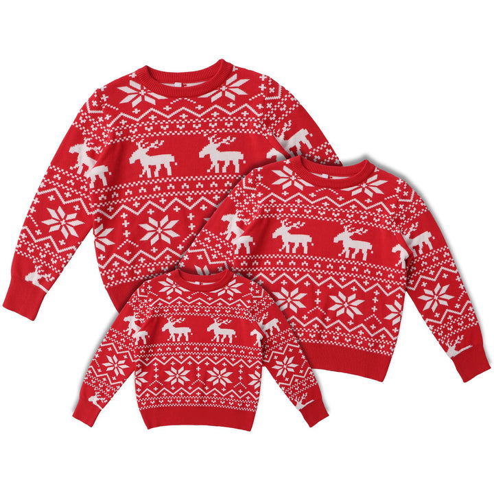 Sweater Unisex Dame med nordisk mønster – afslappet rund hals