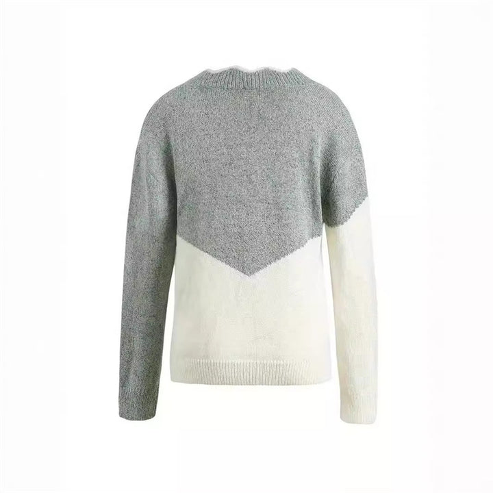 Pull Femme Grande Taille en Maille – Coupe Décontractée Colorblock