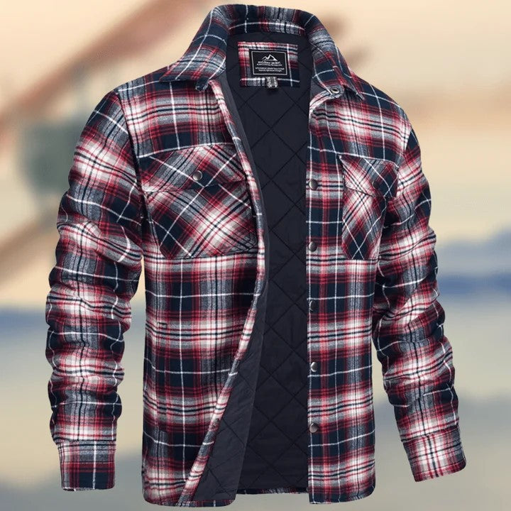 Veste Homme à Carreaux Mi-longue – Finition Twill Doux