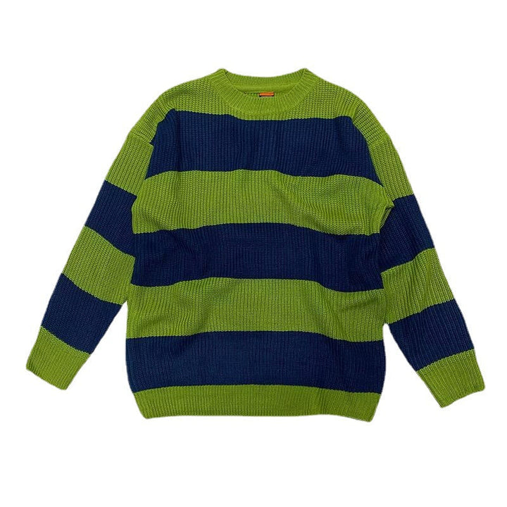Pull Homme à Rayures – Col Rond Coupe Ample