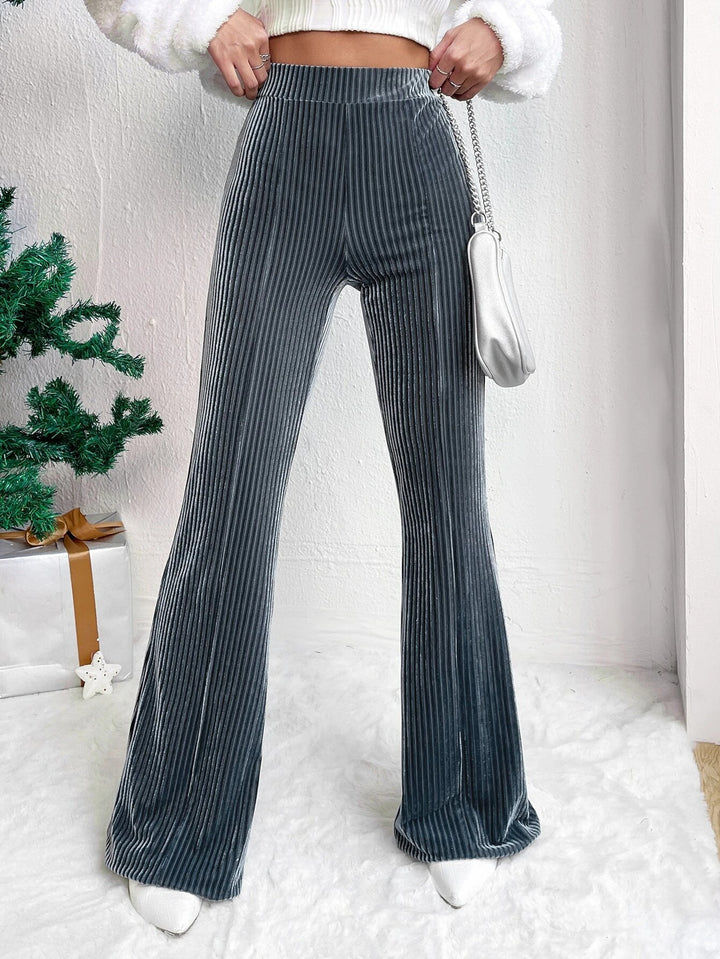 Pantalon Femme Taille Haute Évasé – Coupe Pattes d&