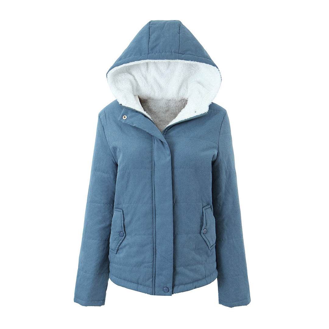 Veste Femme à Capuche Doublée Polaire – Coupe Cintrée Matelassée