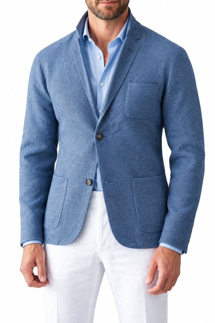Cardigan Homme en Coton Mélangé – Col Montant et Poches Plaquées