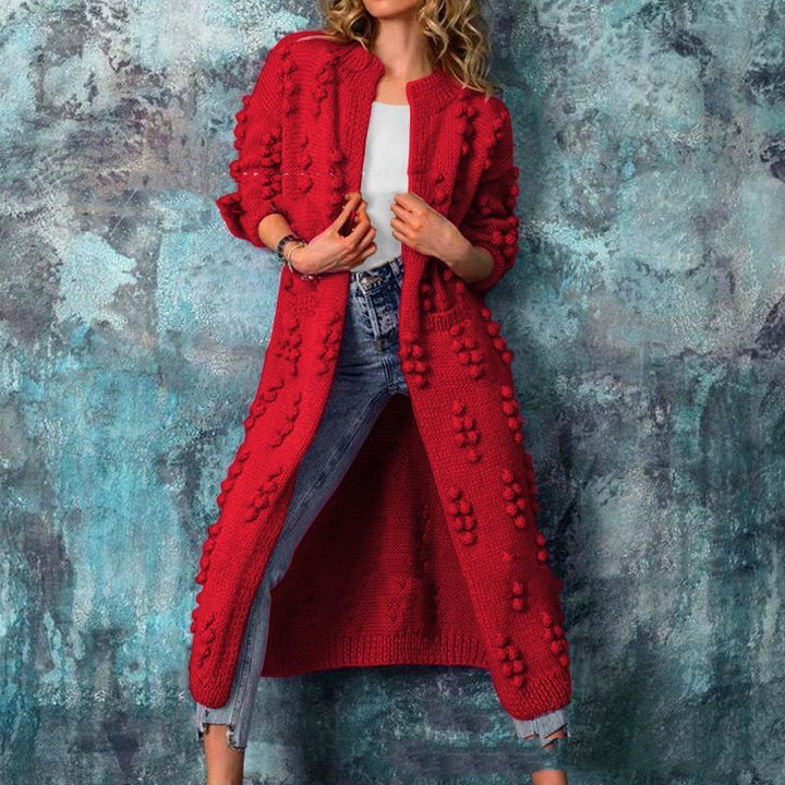Gilet Femme en Maille Coton – Coupe Longue Droite