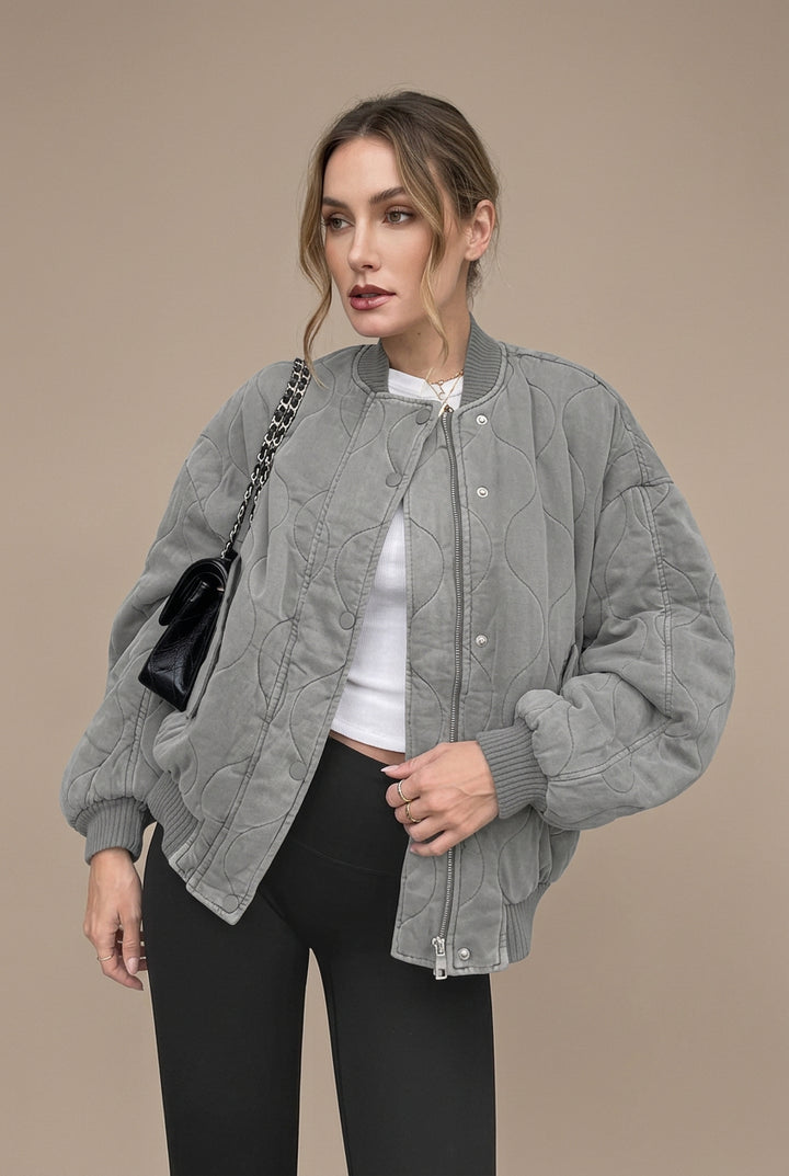 Veste Femme Coton – Coupe Loose Style Pilote Décontracté