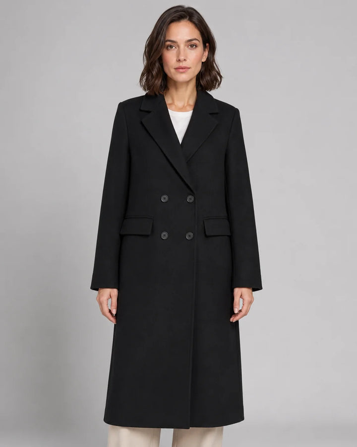 Manteau Long Femme Double-Boutonnage – Coupe Tailleur Élégante
