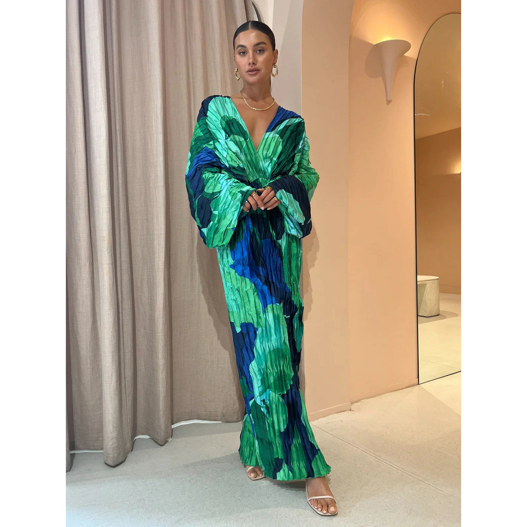 Abito Maxi Donna Plissettato – Taglio Ampio e Fluido