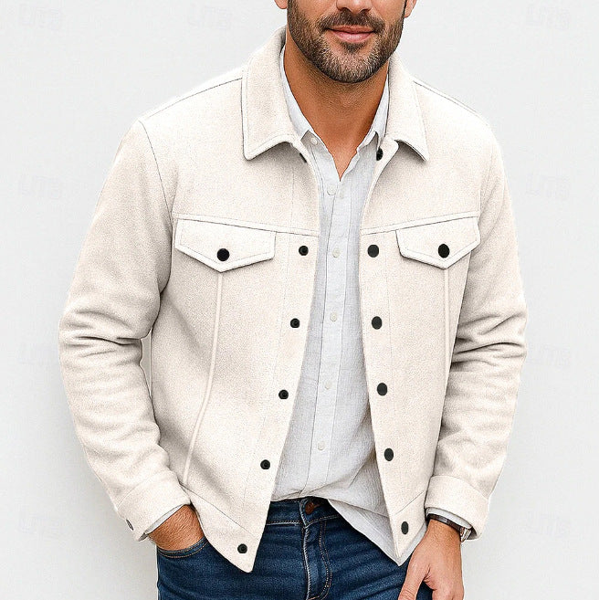 Veste Homme – Coupe Slim avec Col à Revers, Style Automne