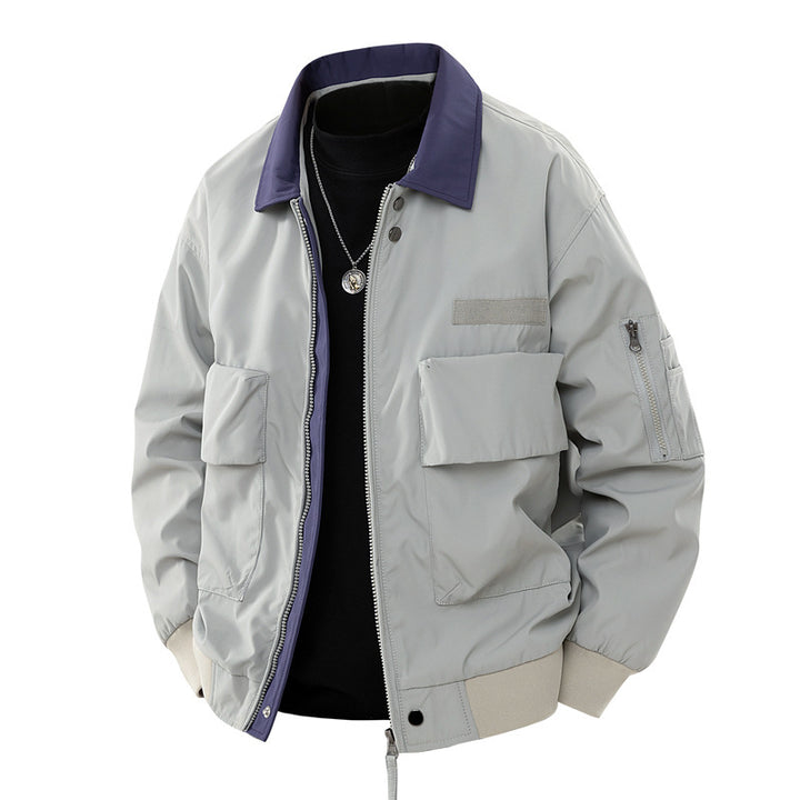 Blouson Aviateur Homme – Détail Col Contrastant, Style Utilitaire