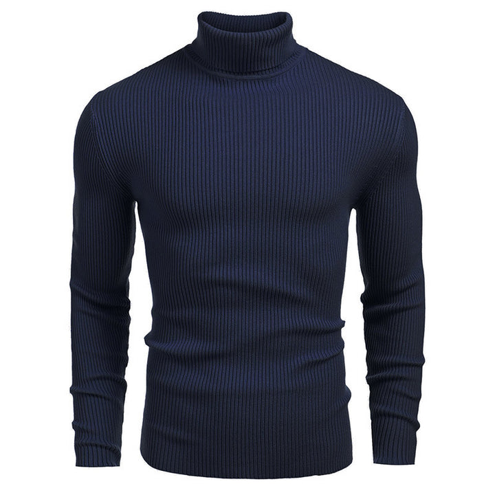 Pull Homme en Coton – Col Montant Maille Épaisse