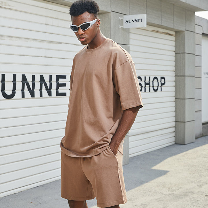 Ensemble 2 Pièces Homme Coton – T-shirt Manches Courtes et Short
