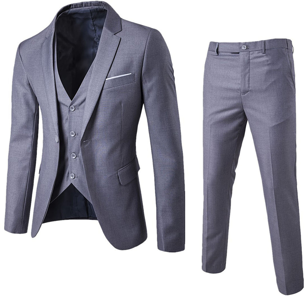 Herrenanzug aus Baumwolle, 3-teilig – Moderner Slim-Fit-Schnitt