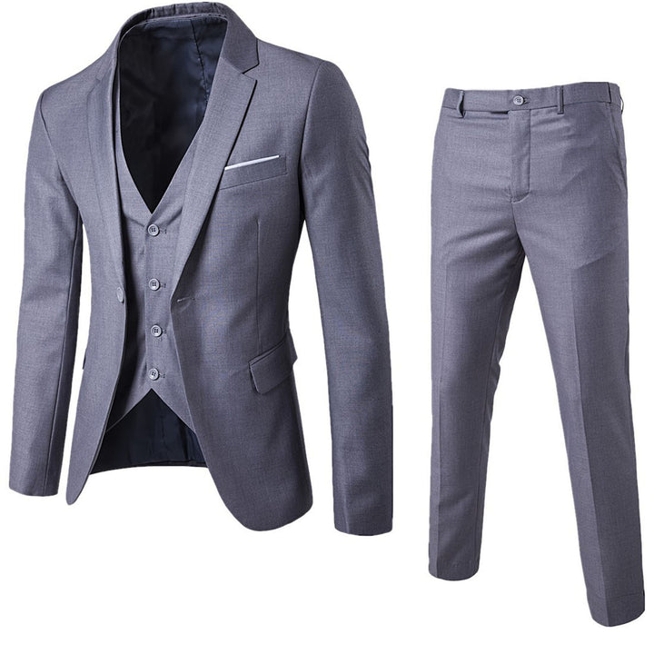Herrenanzug aus Baumwolle, 3-teilig – Moderner Slim-Fit-Schnitt