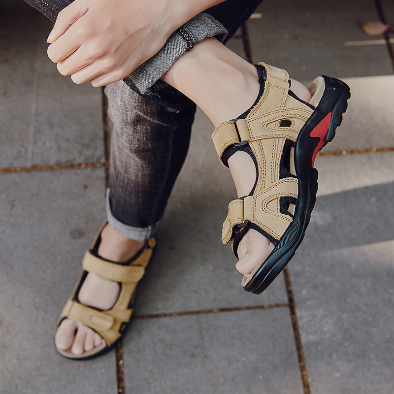 Pánské římské sandály – svršek s koženým vzhledem, outdoorový styl