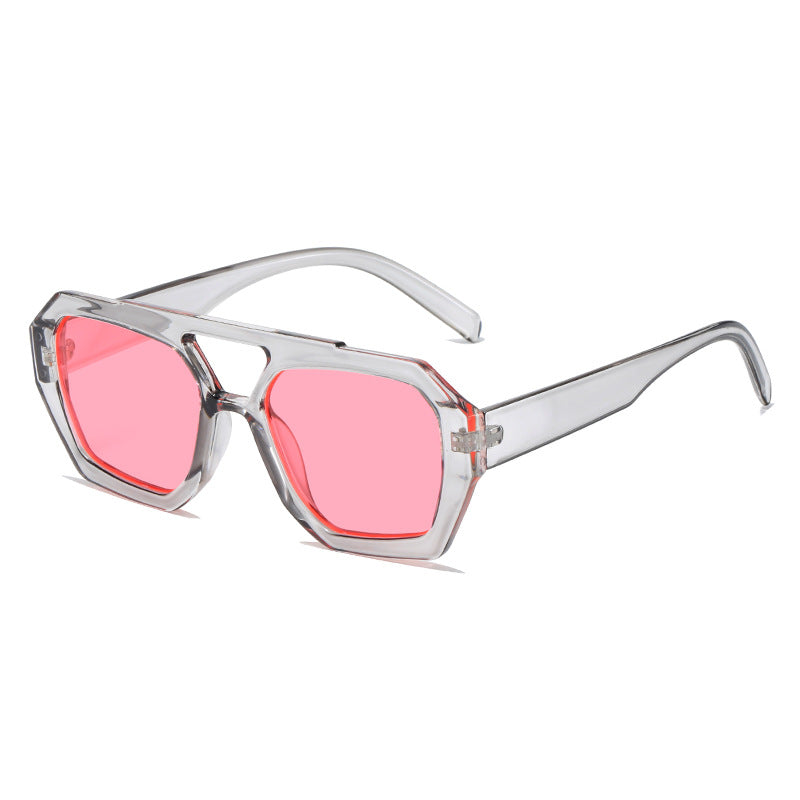 Square Double Bridge Sunglasses – Retro Unisex Frame