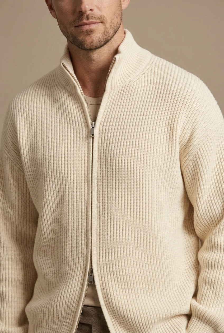 Cardigan Homme en Coton Peigné – Coupe Décontractée Loose