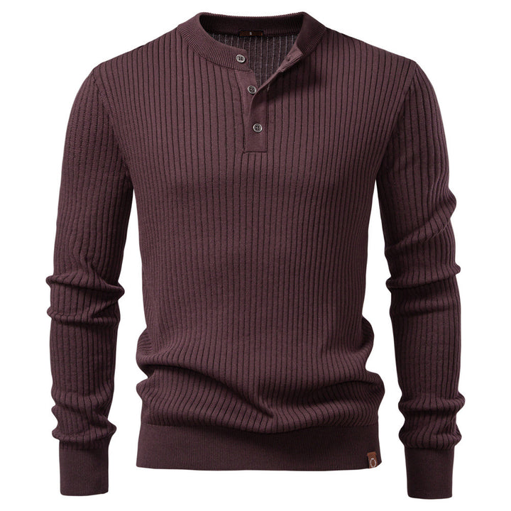 Gerippter Henley-Pullover für Herren – Lässiger, taillierter Schnitt